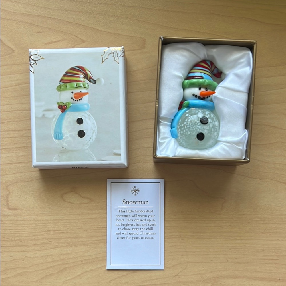 Handcrafted Glass Snowman Figurine